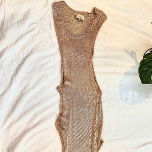 Metallic (Rose Gold) maxi beach cover up dress